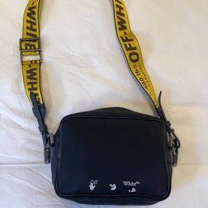 Off White Nylon Crossbody Bag
